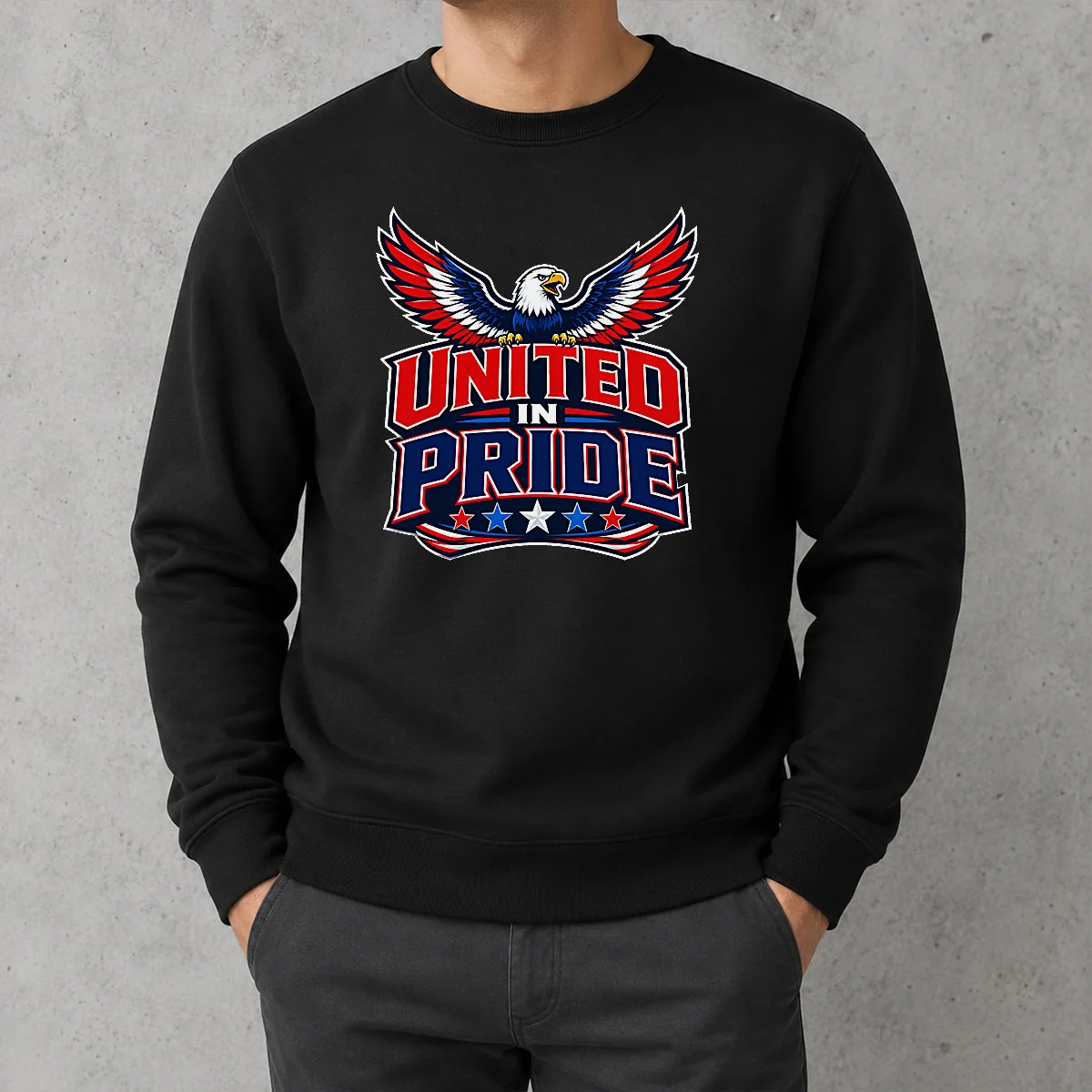 Pretty United In Pride Eagle Typography Sweater