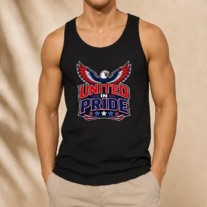 Pretty United In Pride Eagle Typography Tank Top