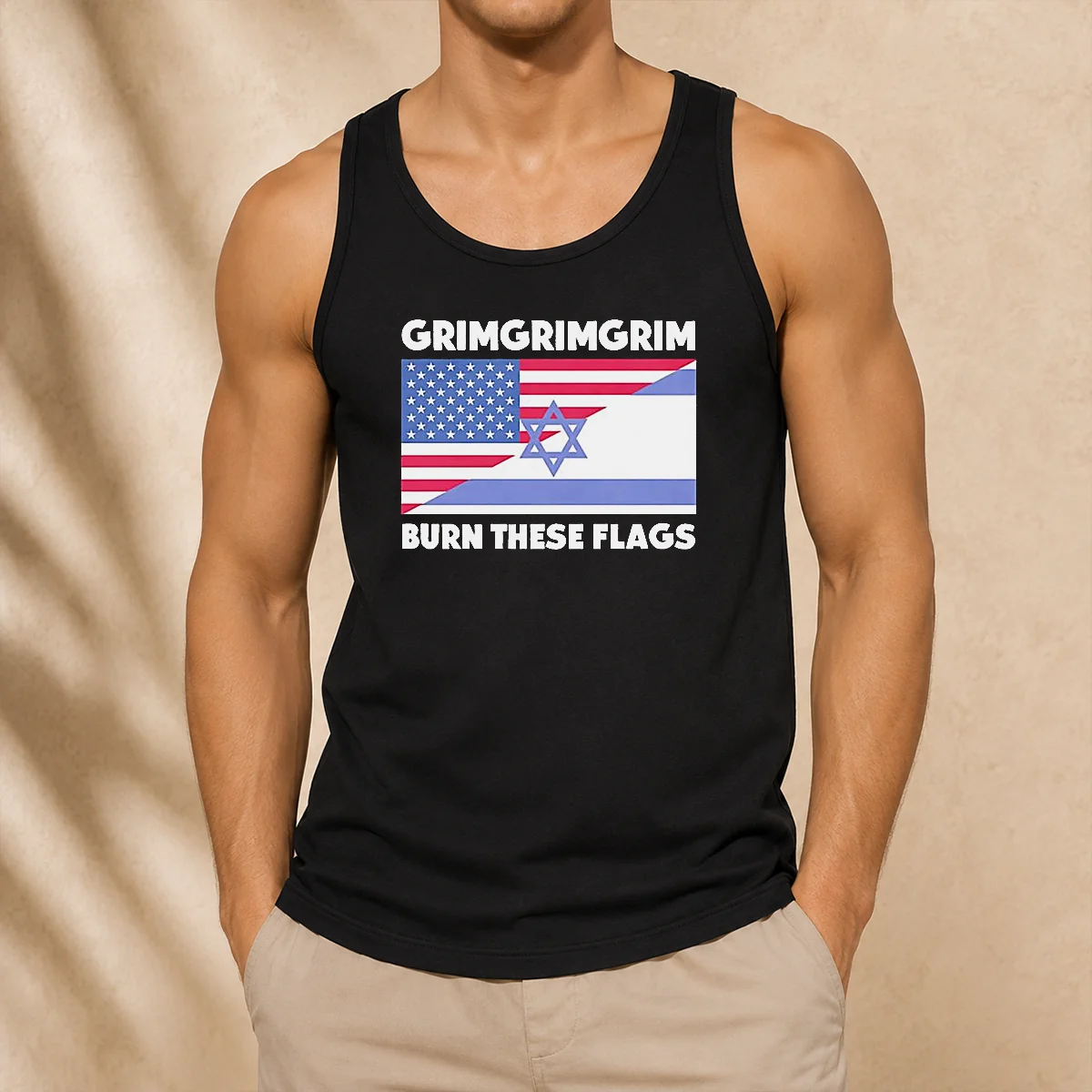 Pretty United States Israel Flag Grimgrimgrim Burn These Flags Tank Top