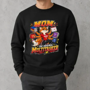 Proud Mom Original Multitasker Fox Illustration Sweater