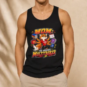 Proud Mom Original Multitasker Fox Illustration Tank Top