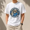 Tired Raccoon Nurse Running on Caffeine Mascot Badge Shirt
