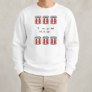 Top Awesome The Bear I Love You Dude Let It Rip Tomato Cans Sweater