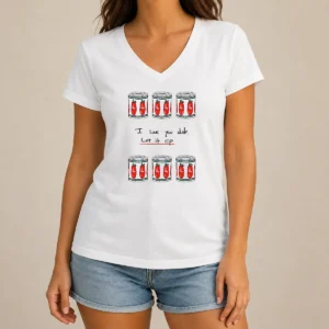 Top Awesome The Bear I Love You Dude Let It Rip Tomato Cans V-Neck Shirt