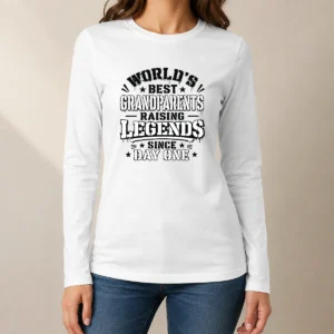 Top Funny Grandparents Day Stencil Shirt Celebrating Proud Legacy Long Sleeve Shirt