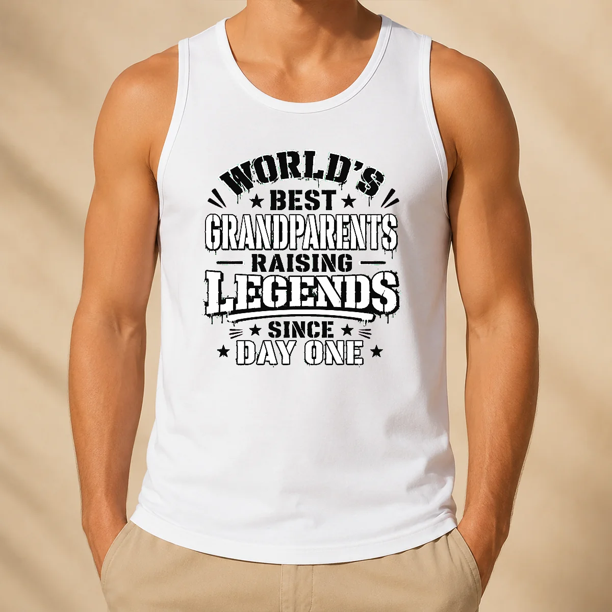 Top Funny Grandparents Day Stencil Shirt Celebrating Proud Legacy Tank Top