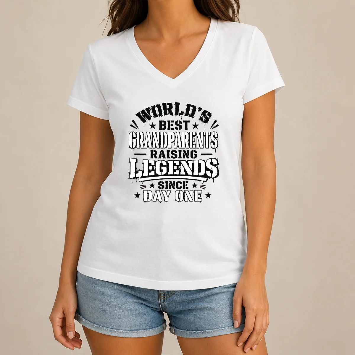 Top Funny Grandparents Day Stencil Shirt V-Neck Shirt Top Funny Grandparents Day Stencil Shirt V-Neck Shirt