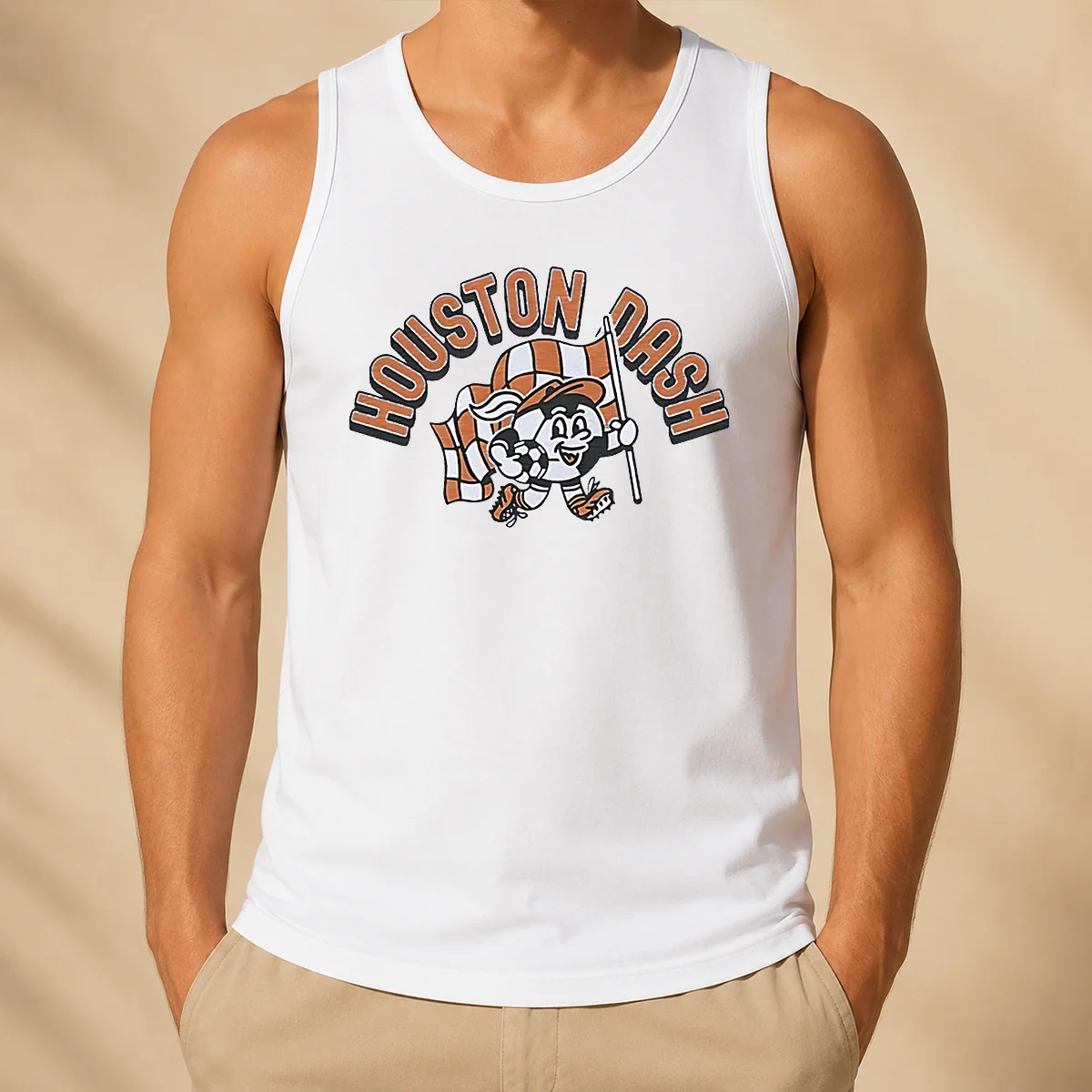 Top Funny Houston Dash Mascot Soccer Ball Character Tank Top