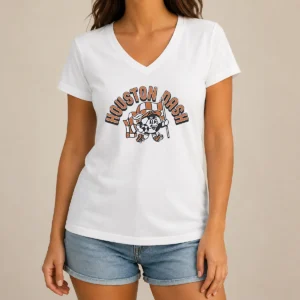 Top Funny Houston Dash Mascot Soccer Ball Character V-Neck Shirt