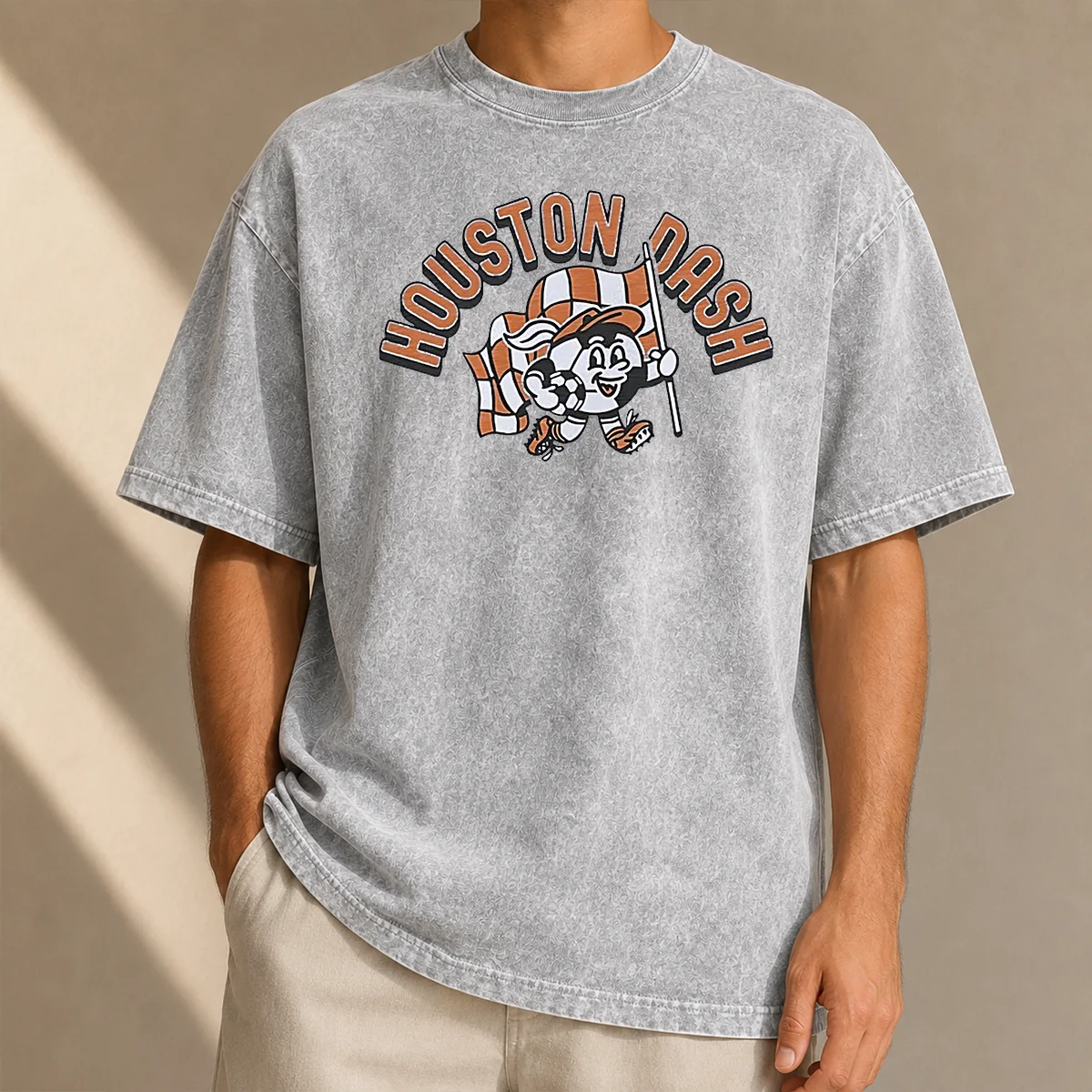 Top Funny Houston Dash Mascot Soccer Ball Character Washed T-Shirt