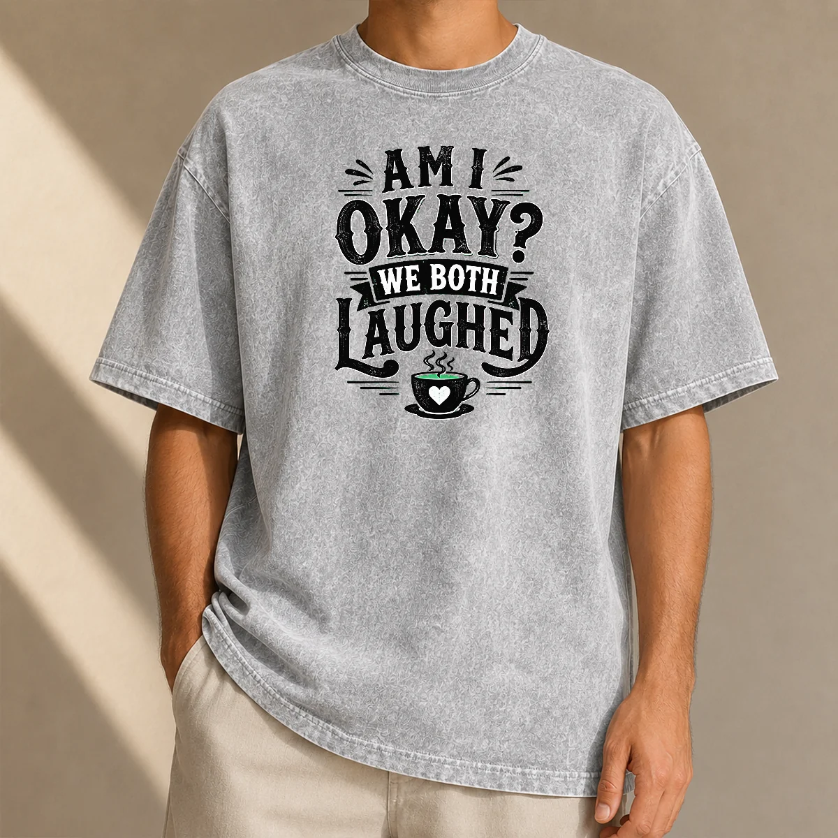 Top Good Halloween Coffee Quote Silhouette Washed T-Shirt