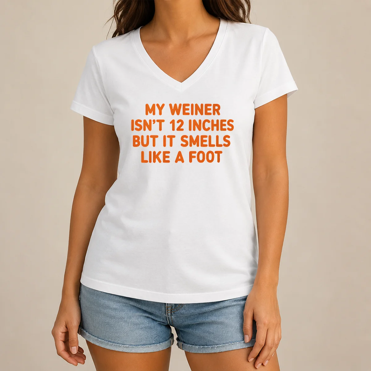 Top My Weiner Isn'T 12 Inches V-Neck Shirt Top My Weiner Isn'T 12 Inches V-Neck Shirt