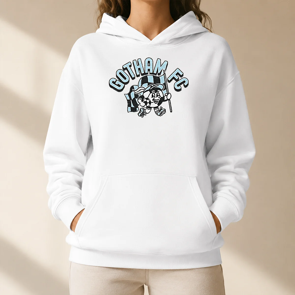 Top Nice Kid'S Gotham FC Soccer Player Grey Hoodie