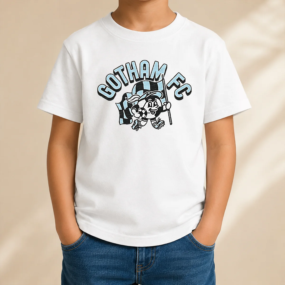 Top Nice Kid'S Gotham FC Soccer Player Grey Kids T-Shirt