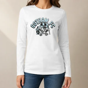 Top Nice Kid'S Gotham FC Soccer Player Grey Long Sleeve Shirt