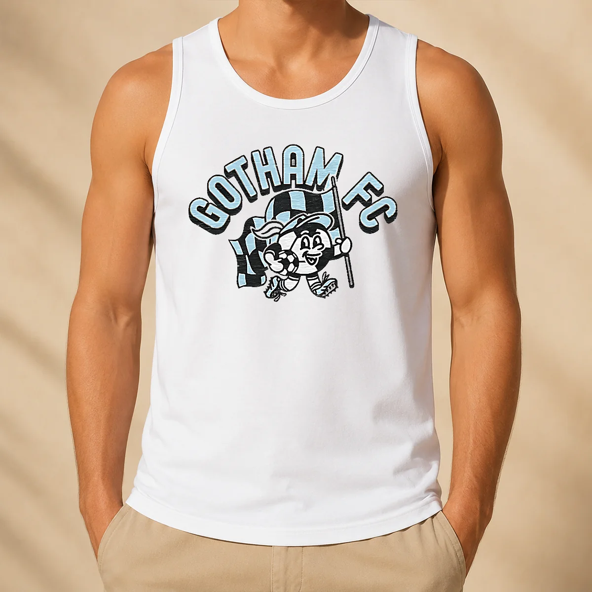 Top Nice Kid'S Gotham FC Soccer Player Grey Tank Top