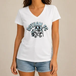 Top Nice Kid'S Gotham FC Soccer Player Grey V-Neck Shirt