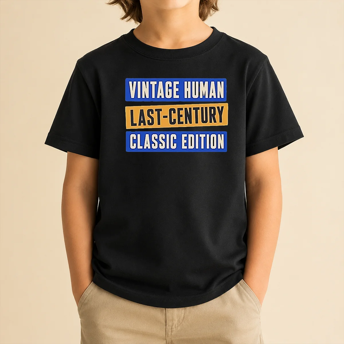Top Official Vintage Human Last Century Classic Edition Kids T-Shirt