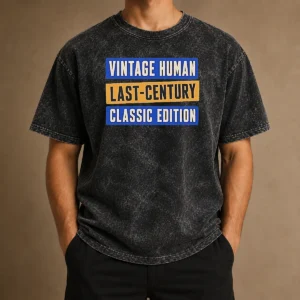 Top Official Vintage Human Last Century Classic Edition Washed T-Shirt