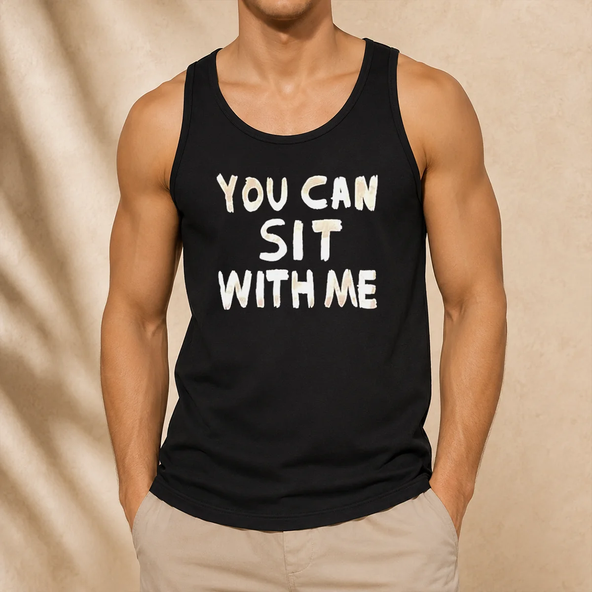 Top Official You Can Sit With Me Text Tank Top