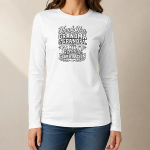 Top Original Family Celebration Thank You Grandma Grandpa Line Art Long Sleeve Shirt
