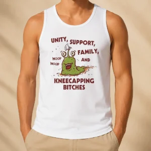 Top Pretty Dungeon Crawler Carl Inspired Unity Support And Family And Kneecapping Bitches Tank Top