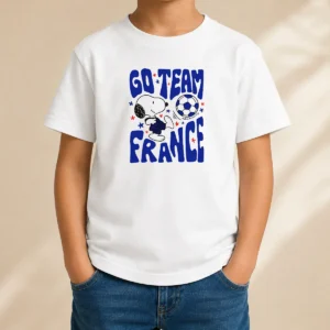 Top Snoopy France Go Team France World Cup 2026 Kids T-Shirt