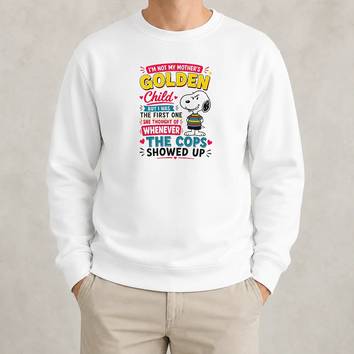 Top Snoopy Peanuts I Not My Mother Golden Child But I Was The First One She Sweater