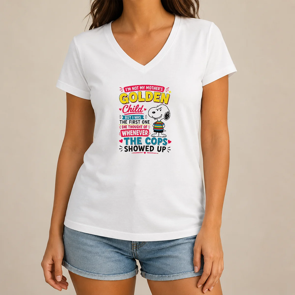 Top Snoopy Peanuts I Not My V-Neck Shirt Top Snoopy Peanuts I Not My V-Neck Shirt