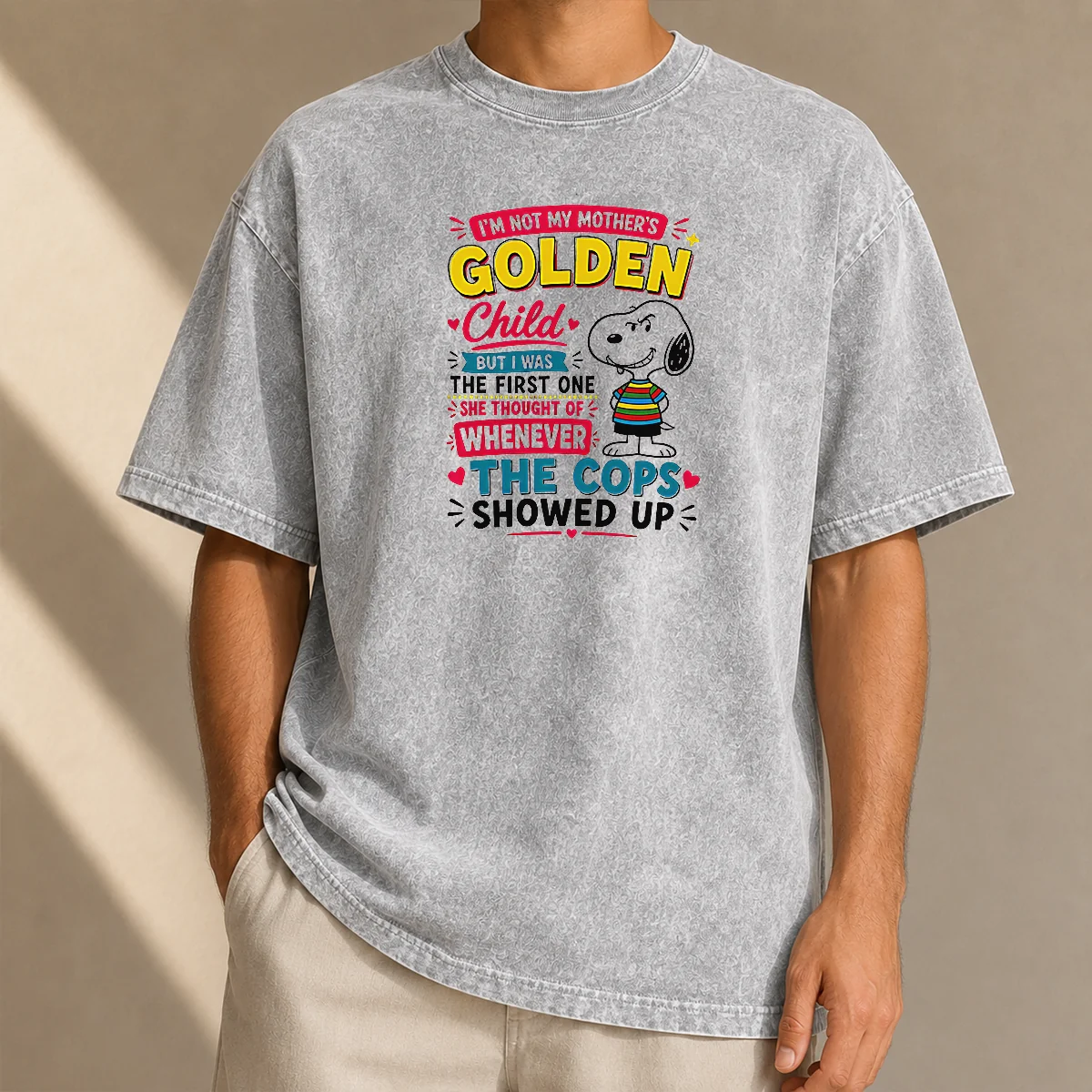 Top Snoopy Peanuts I Not My Mother Golden Child But I Was The First One She Washed T-Shirt