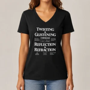 Top Twisting And Glistening Cornelius And Reflection And Refraction V-Neck Shirt